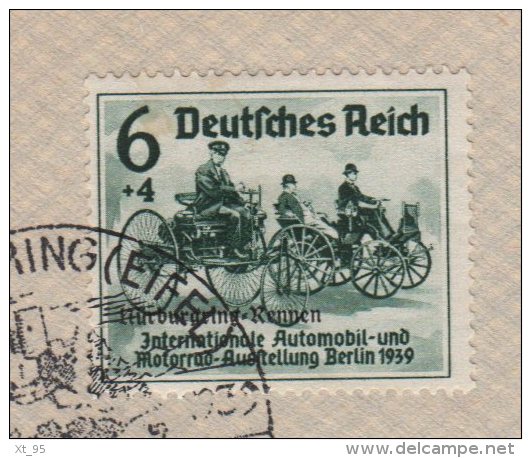 Grand Prix De L'Eifel - Nurburgring - 21-5-1939 - Devant De Lettre - Lettres & Documents