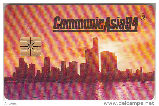 SINGAPORE - Singapore Down Town, CommunicAsia 94, Monetel Demo Card 100 Units, Tirage 1000, 05/94, Mint - Singapour