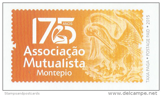 Portugal PAP Entier Postal 175 Ans Montepio Association Mutuelle Banque Pélican 2015 Postal Stationery Cover Bank - Pélicans