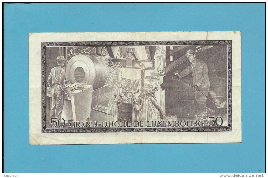 LUXEMBOURG - 50 Francs - 25.08.1972 - P 55.a - Grand Duke Jean - Sign.: LE MINISTRE DES FINANCES - 2 Scans - Luxembourg