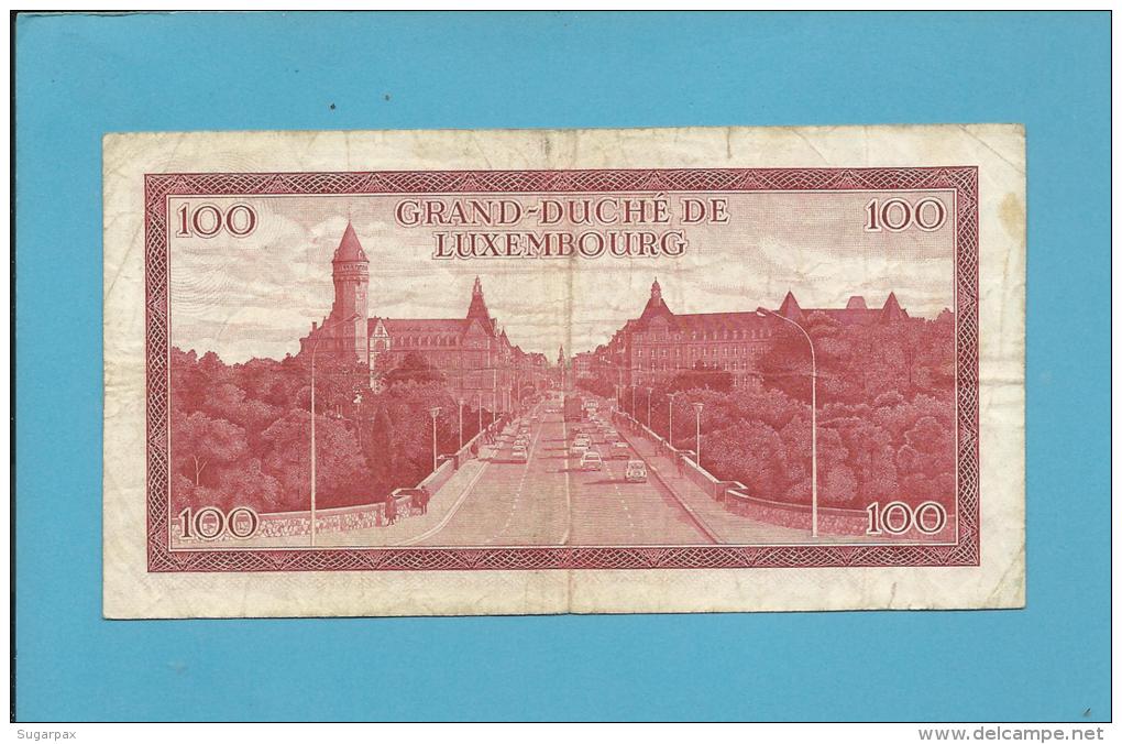 LUXEMBOURG - 100 Francs - 15.07.1970 - P 56 - Grand Duke Jean - RADAR Number CAPICUA - 2 Scans - Luxemburg