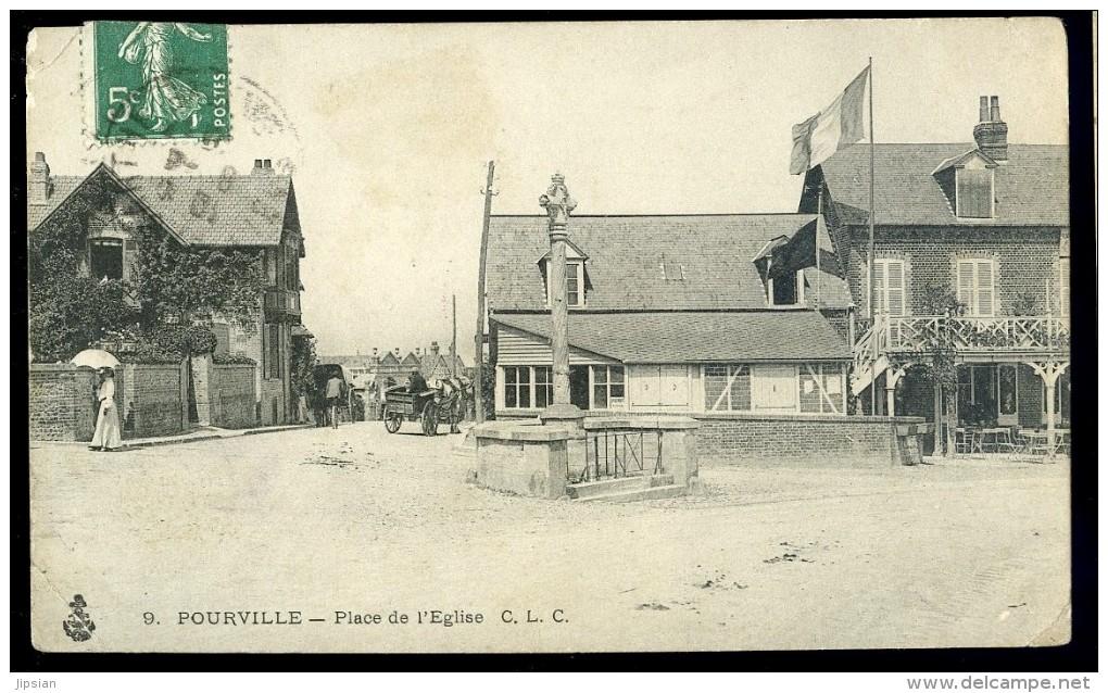 Cpa Du 76 Pourville Place De L' église     AG15 18 - Autres & Non Classés