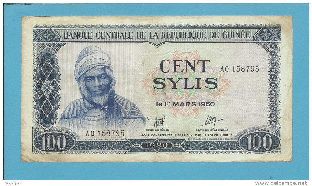 GUINEA - 100  SYLIS - 1980 - P 26 - 2 Scans - Guinea