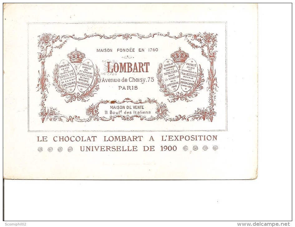 Exposition De Paris -1900 -Chocolat "Lombart" ( Carte Publicitaire à Voir) - 1900 – Pariis (France)