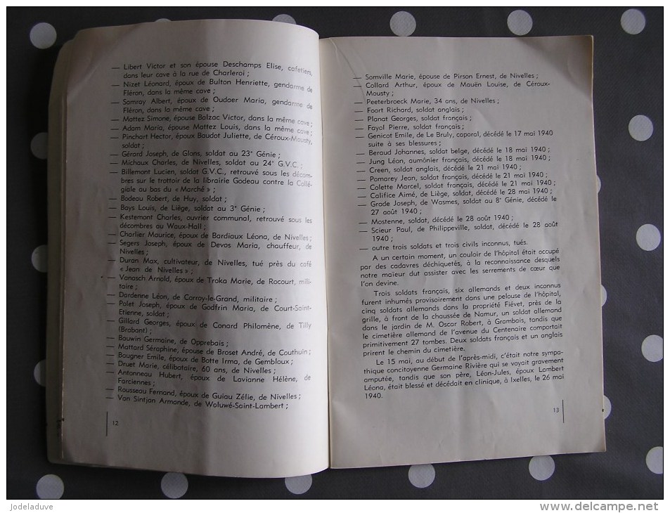 NIVELLES PENDANT LA SECONDE GUERRE MONDIALE Régionalisme Résistance Occupation Libération 1940 1945 Guerre 40 45 - België