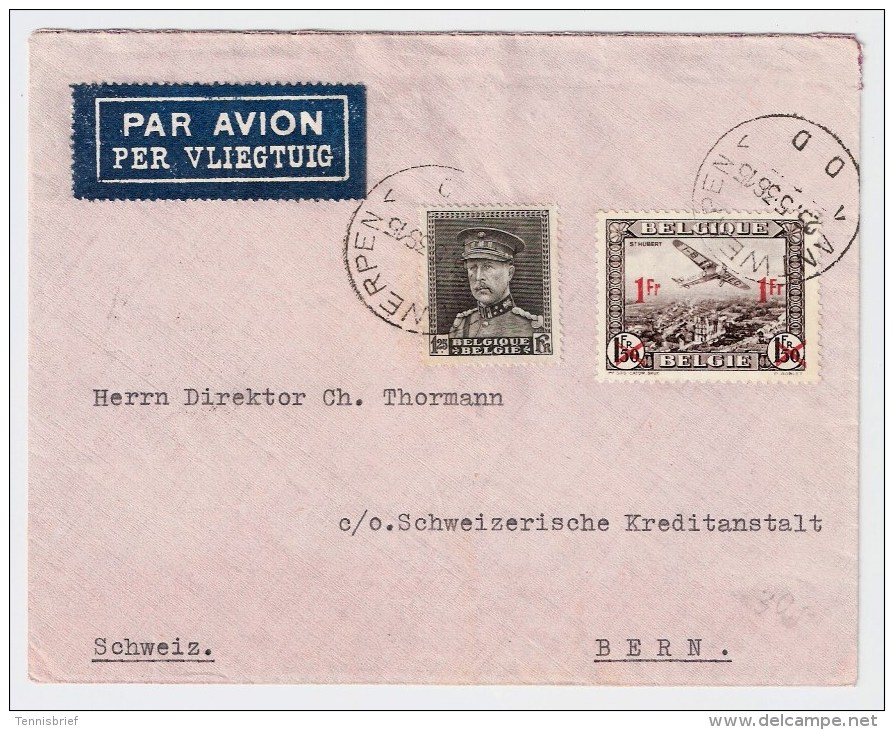 Belgien, 1936, Luftpost In Die Schweiz,    #1406 - Briefe U. Dokumente