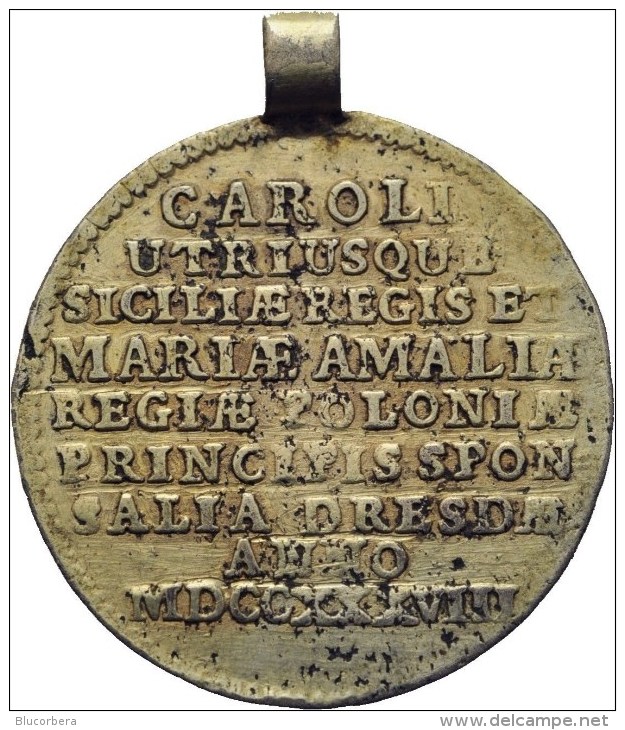 1738 MATRIMONIO CARLO III E MARIA AMALIA GETTONE DORATO - Come Da Foto - - Adel
