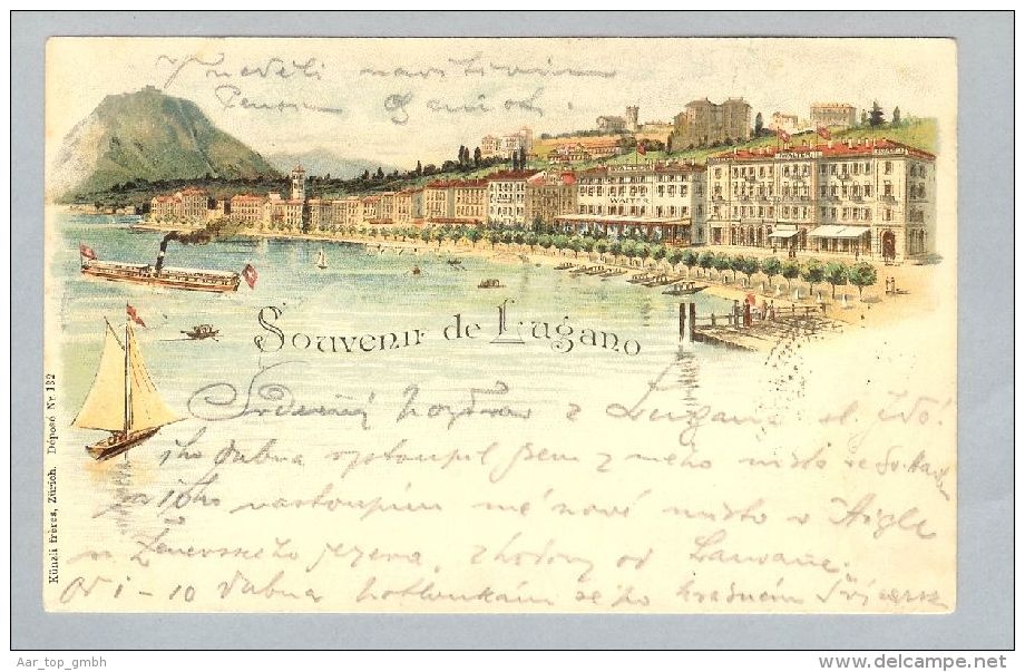 AK TI Lugano 1899-04-05 Litho Künzli #182 - Lugano