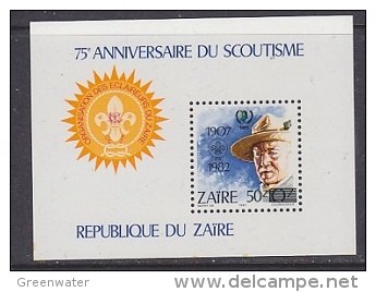 Zaire 1985 Scouting / International Youth Year M/s Ovptd ** Mnh (21610) - Ongebruikt