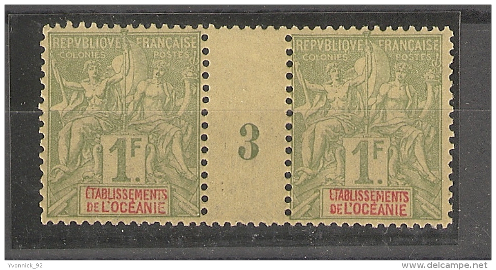 Océanie _  Millésimes 1F Vert - N°13 ( Neuf) - Unused Stamps