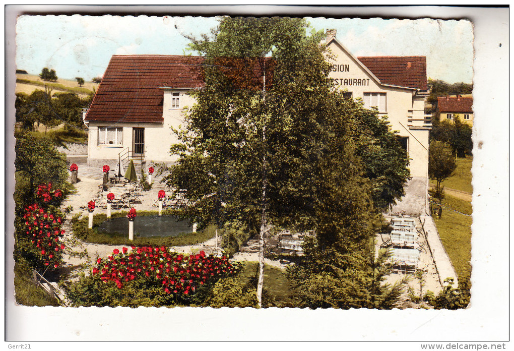 6148 HEPPENHEIM - WALD-ERLENBACH, Restaurant "Zur Rose", Landpoststempel "6149 Mitlechtern", 1963 - Heppenheim