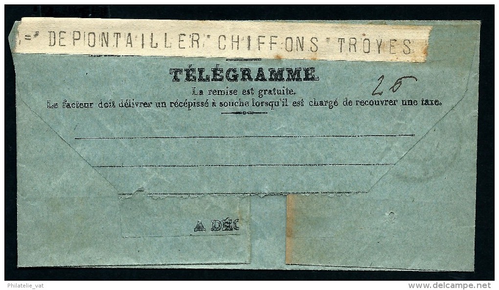 FRANCE- Télegramme De Troyes En 1907 A Voir   P4460 - Telegrafi E Telefoni