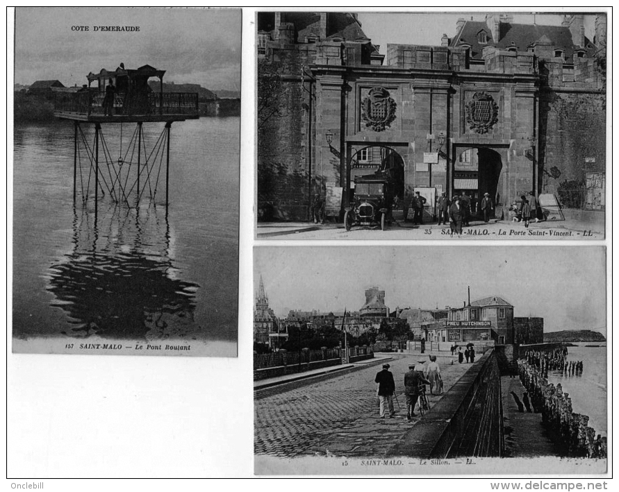 Saint Malo Ille Vilaine Lot 3 Cpa Pont Roulant Sillon Porte St Vincent 1910 état Superbe - Saint Malo