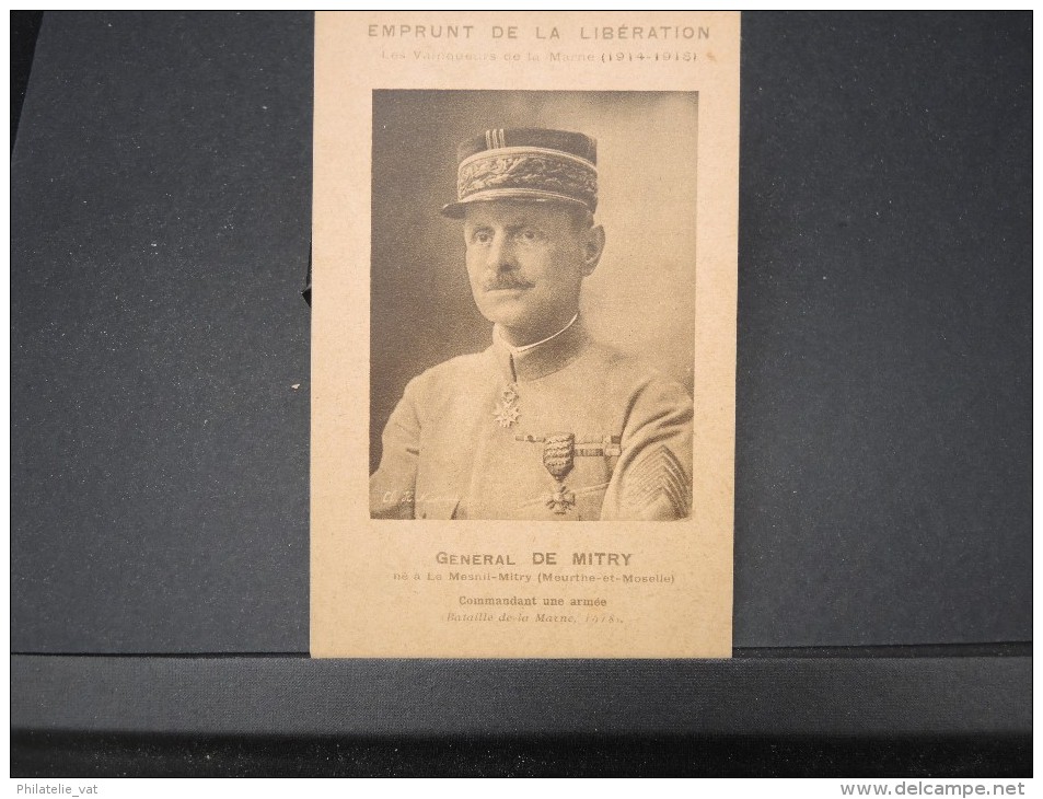 EMPRUNT DE LA LIBERATION FORMAT CARTE POSTALE GENERAL DE MITRY   A VOIR  LOT P4475 - Personnages