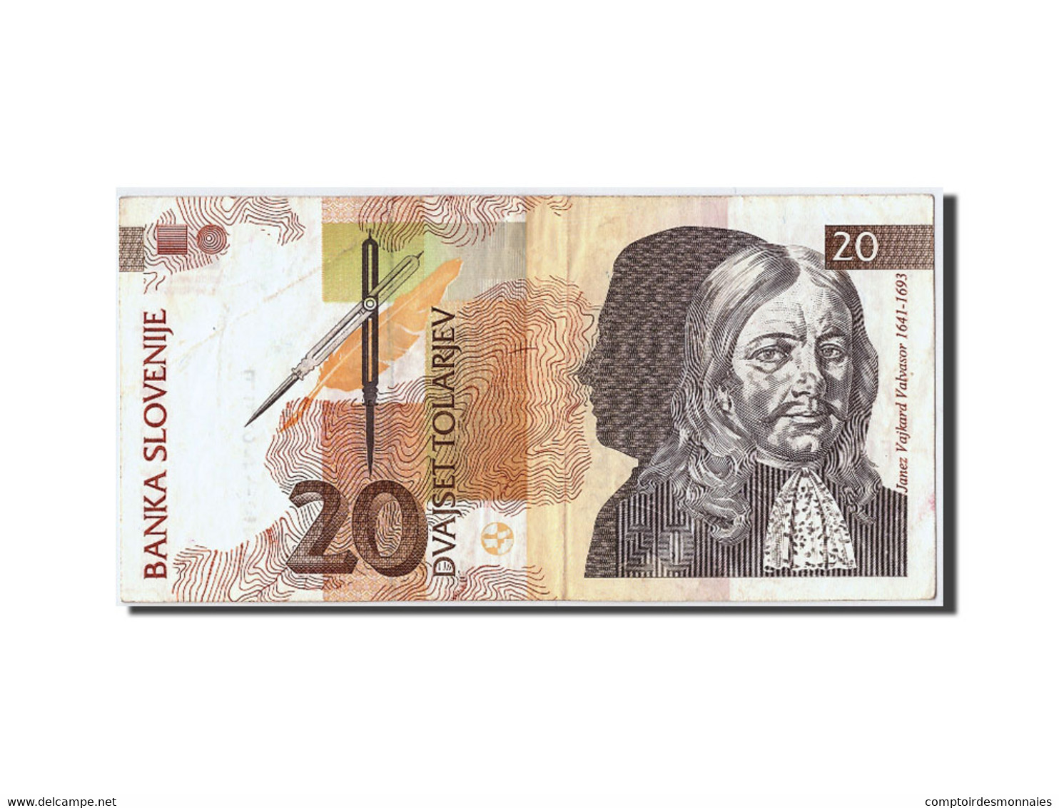 Billet, Slovénie, 20 Tolarjev, 1992, 1992-01-15, TB+ - Slovenia