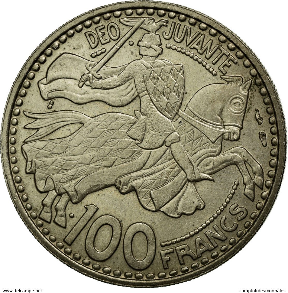 Monnaie, Monaco, Rainier III, 100 Francs, Cent, 1950, TTB+, Copper-nickel - 1949-1956 Francos Antiguos