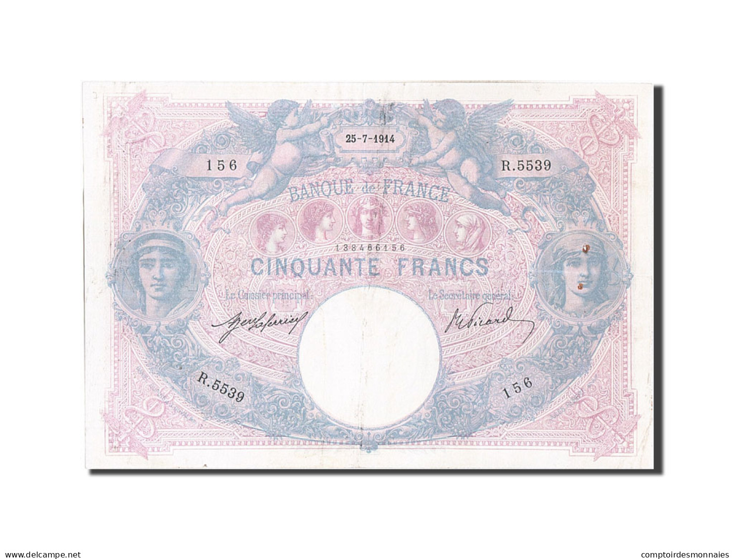 Billet, France, 50 Francs, 50 F 1889-1927 ''Bleu Et Rose'', 1914, 1914-07-25 - 50 F 1889-1927 ''Bleu Et Rose''