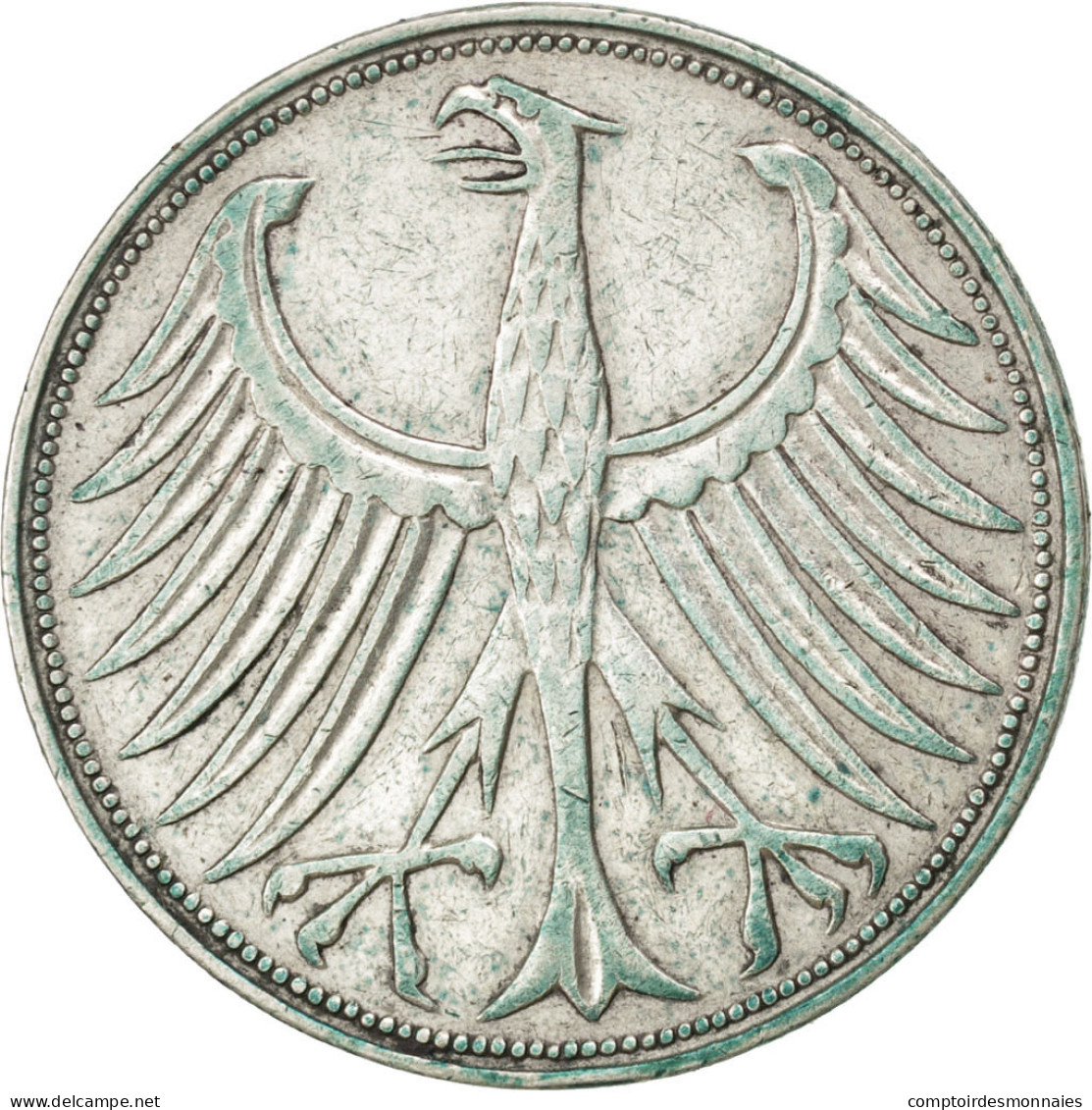 Monnaie, République Fédérale Allemande, 5 Mark, 1951, Karlsruhe, TTB, Argent - 5 Mark