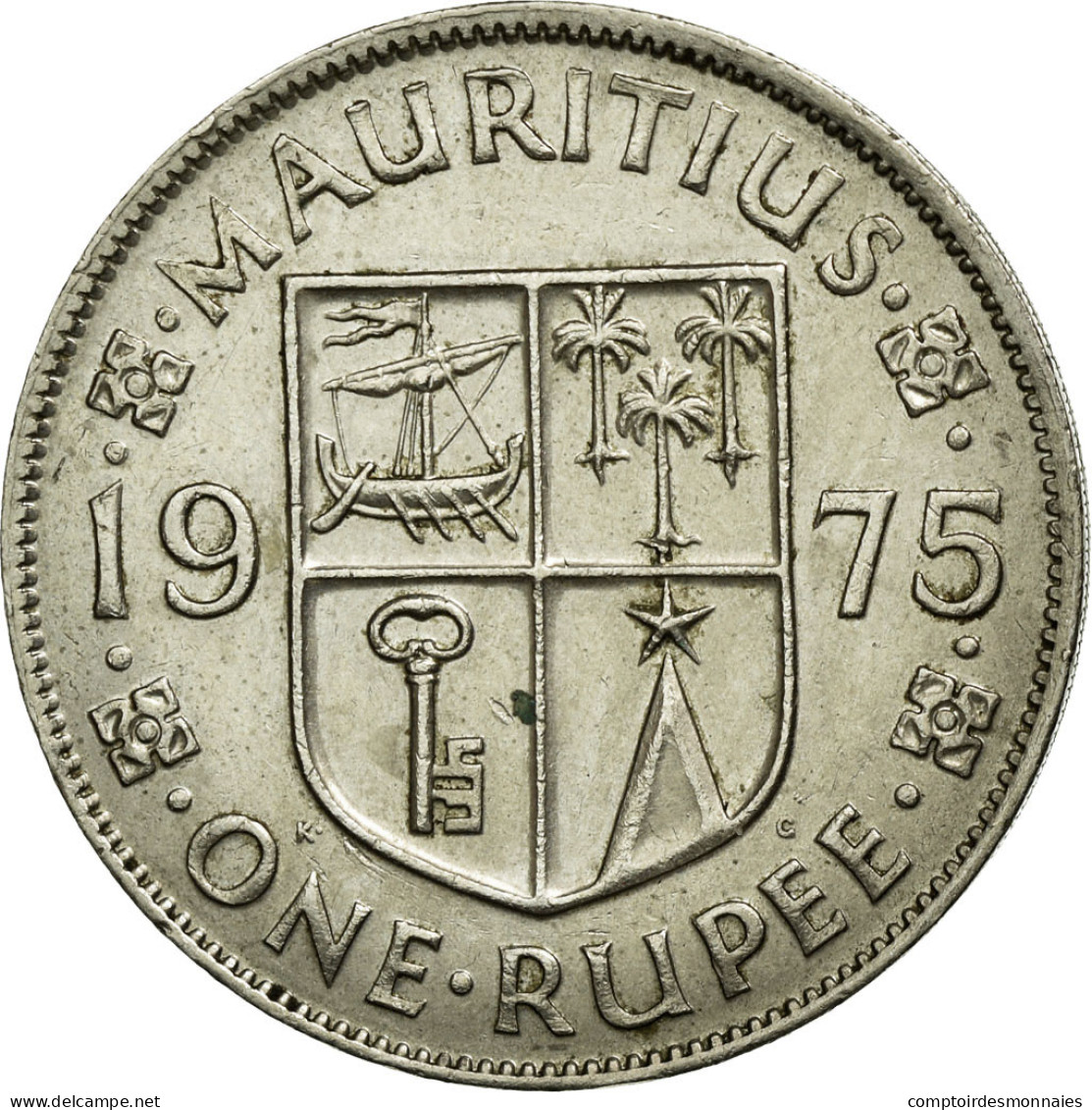 Monnaie, Mauritius, Elizabeth II, Rupee, 1975, TTB+, Copper-nickel, KM:35.1 - Mauritanië