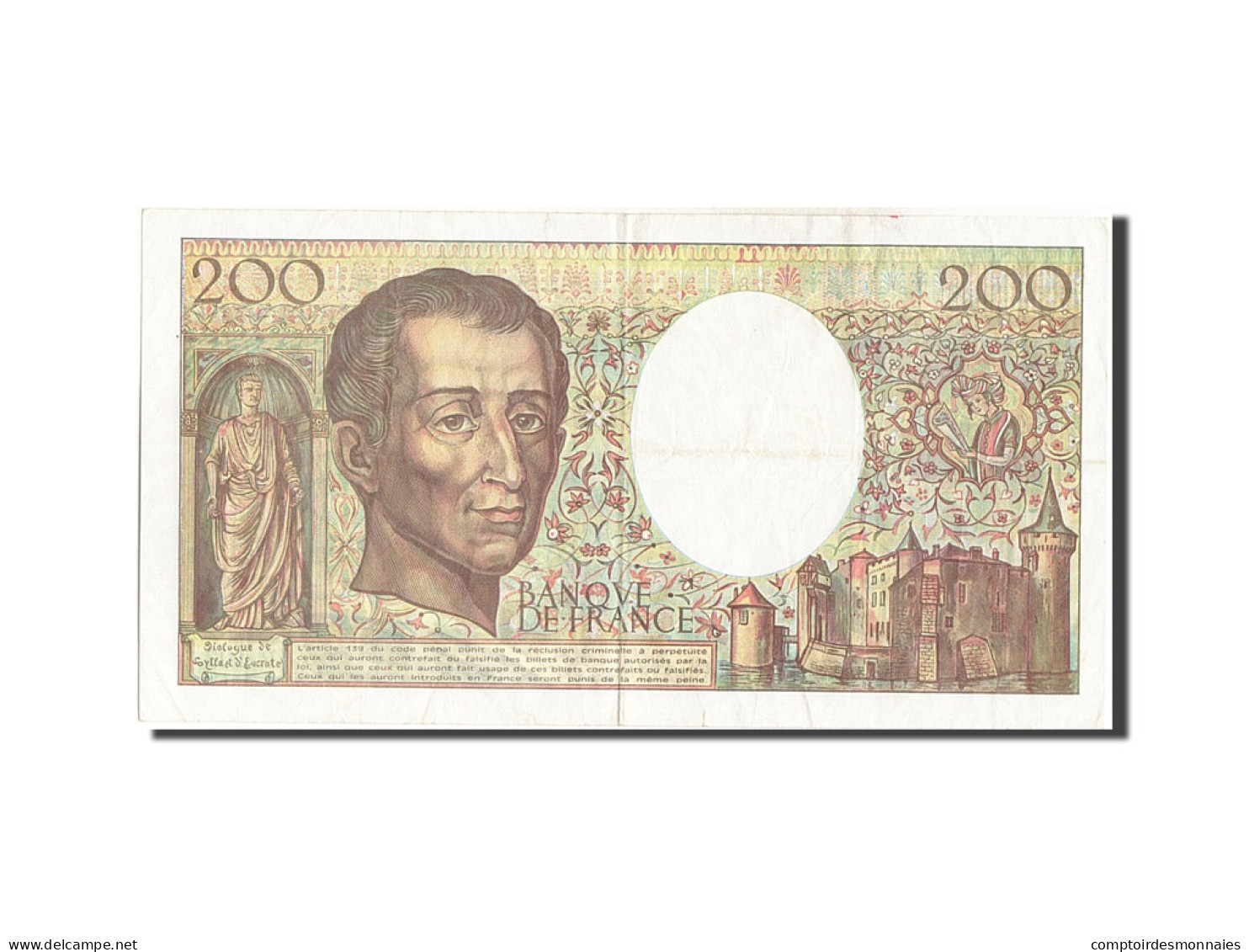 Billet, France, 200 Francs, 200 F 1981-1994 ''Montesquieu'', 1992, TTB - 200 F 1981-1994 ''Montesquieu''