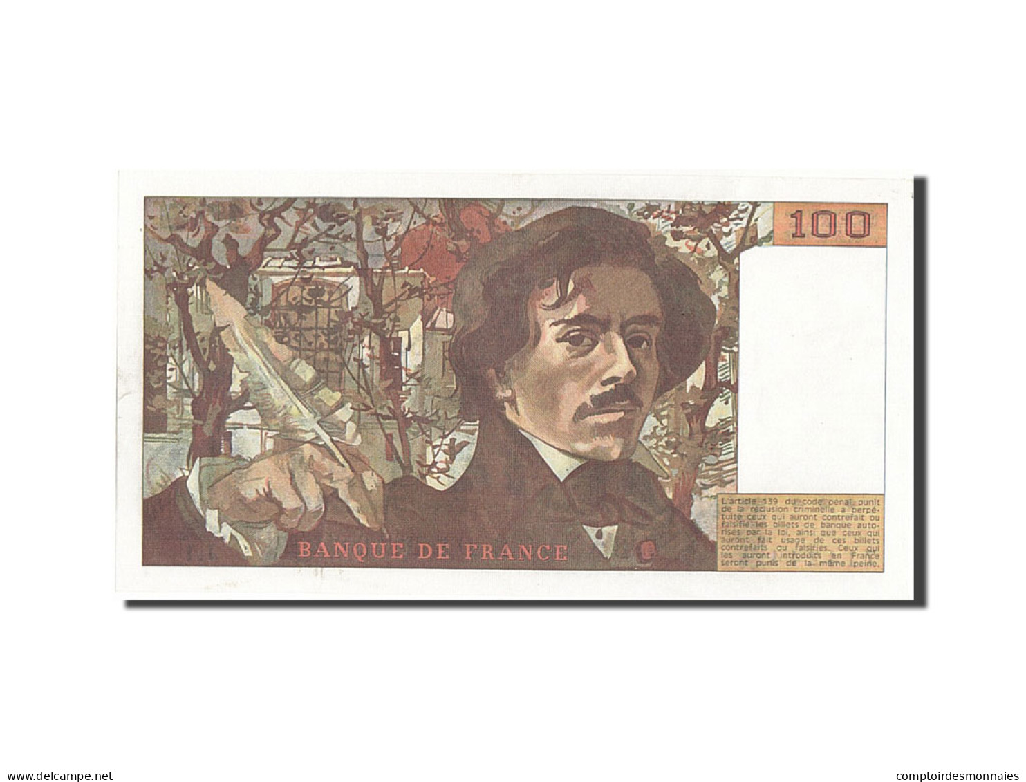 Billet, France, 100 Francs, 100 F 1978-1995 ''Delacroix'', 1978, SPL - 100 F 1978-1995 ''Delacroix''