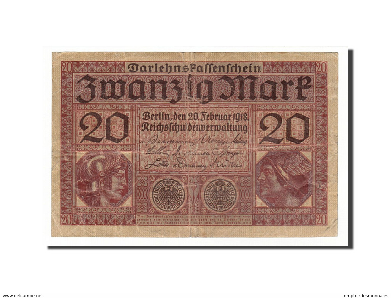 Billet, Allemagne, 20 Mark, 1918, 1918-02-20, TB - Administration De La Dette