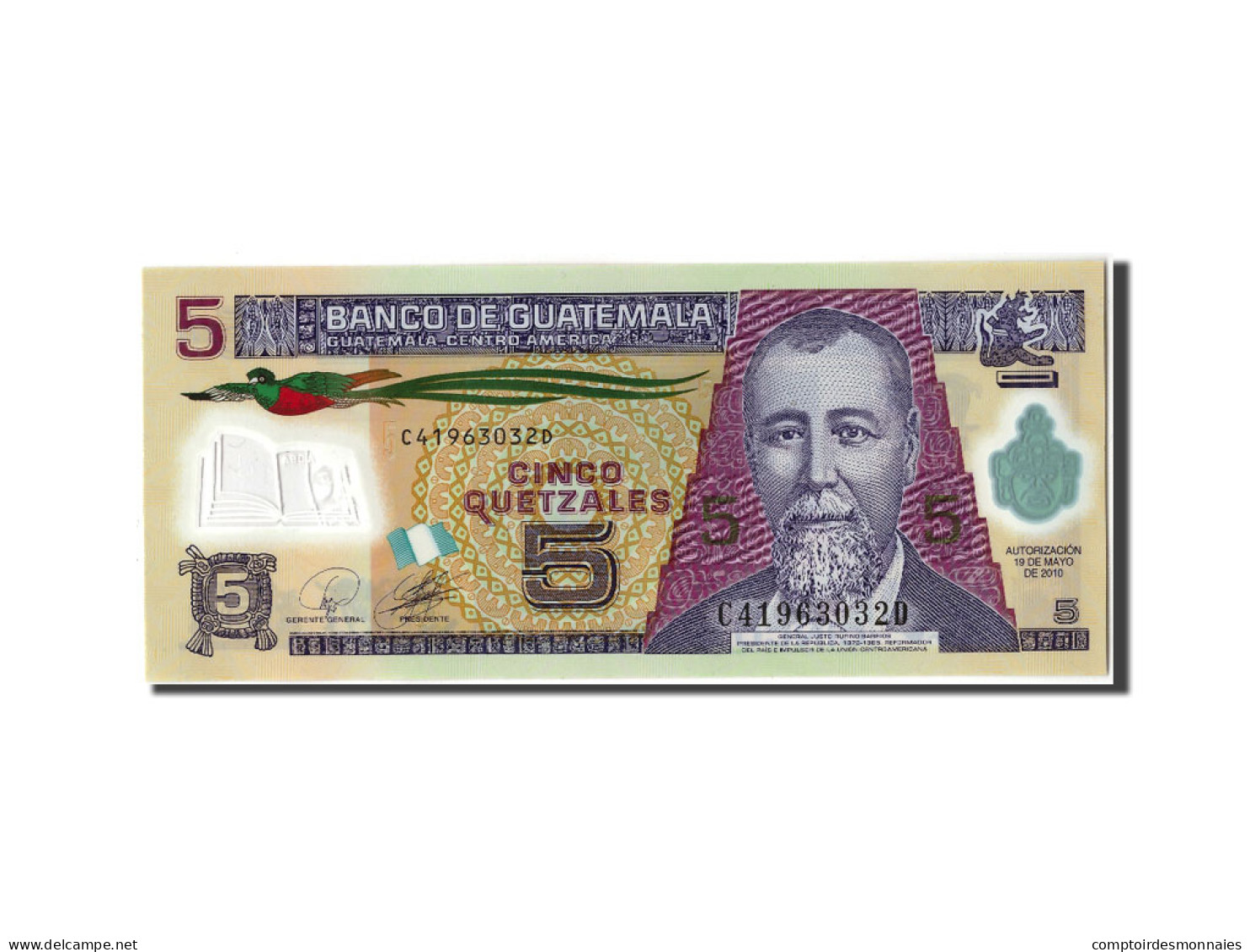 Billet, Guatemala, 5 Quetzales, 2010, 2010-05-19, NEUF - Guatemala