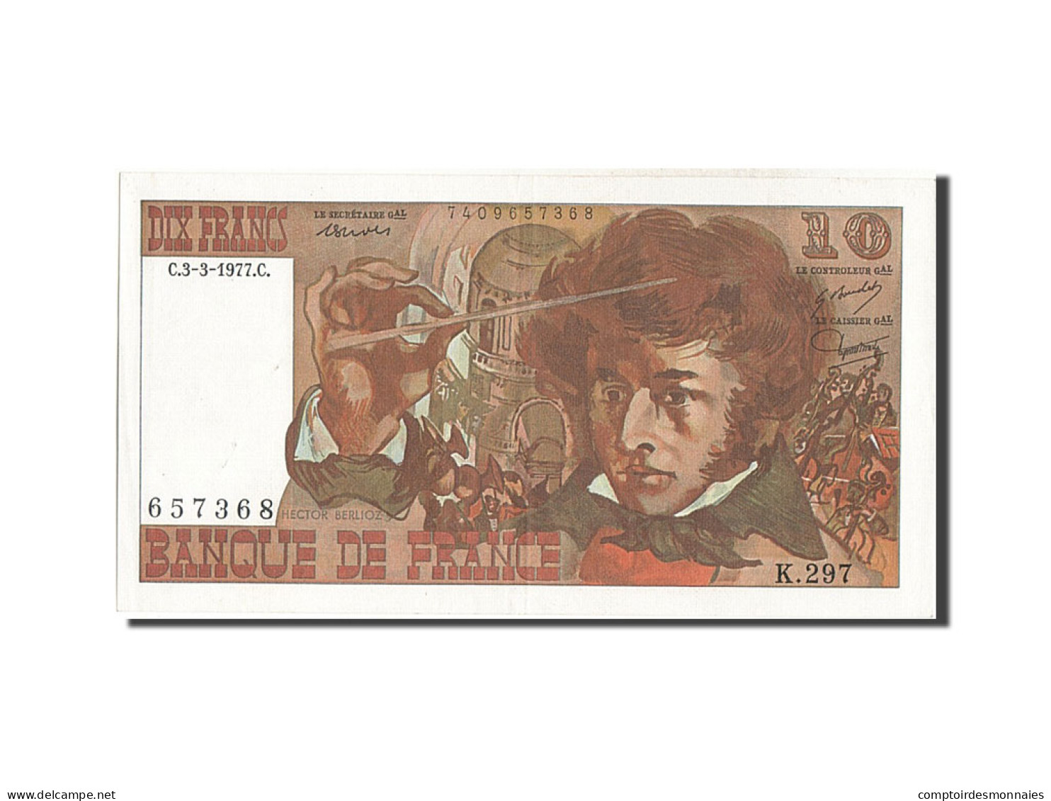 Billet, France, 10 Francs, 10 F 1972-1978 ''Berlioz'', 1977, 1977-03-03, SUP+ - 10 F 1972-1978 ''Berlioz''