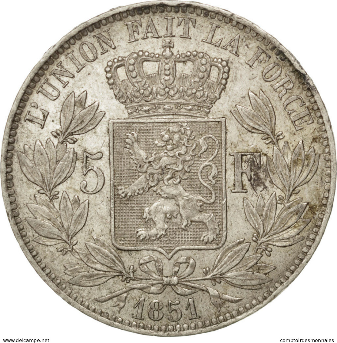 Monnaie, Belgique, Leopold I, 5 Francs, 5 Frank, 1851, Bruxelles, TTB+, Argent - 5 Francs