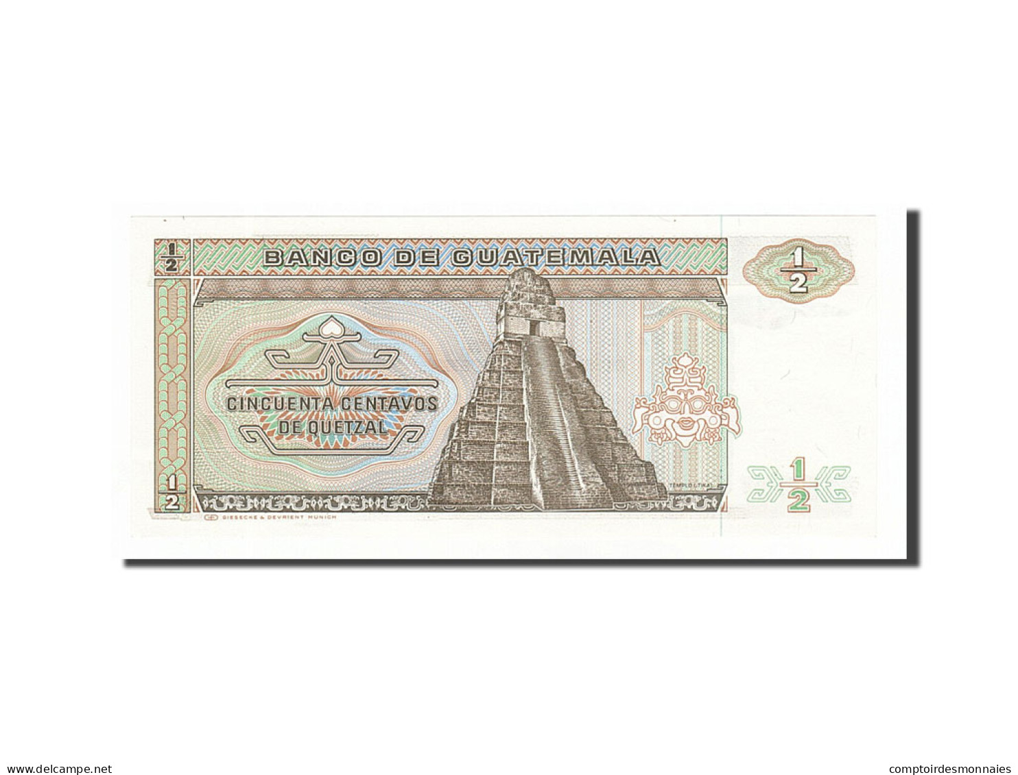 Billet, Guatemala, 1/2 Quetzal, 1988, 1988-01-06, NEUF - Guatemala