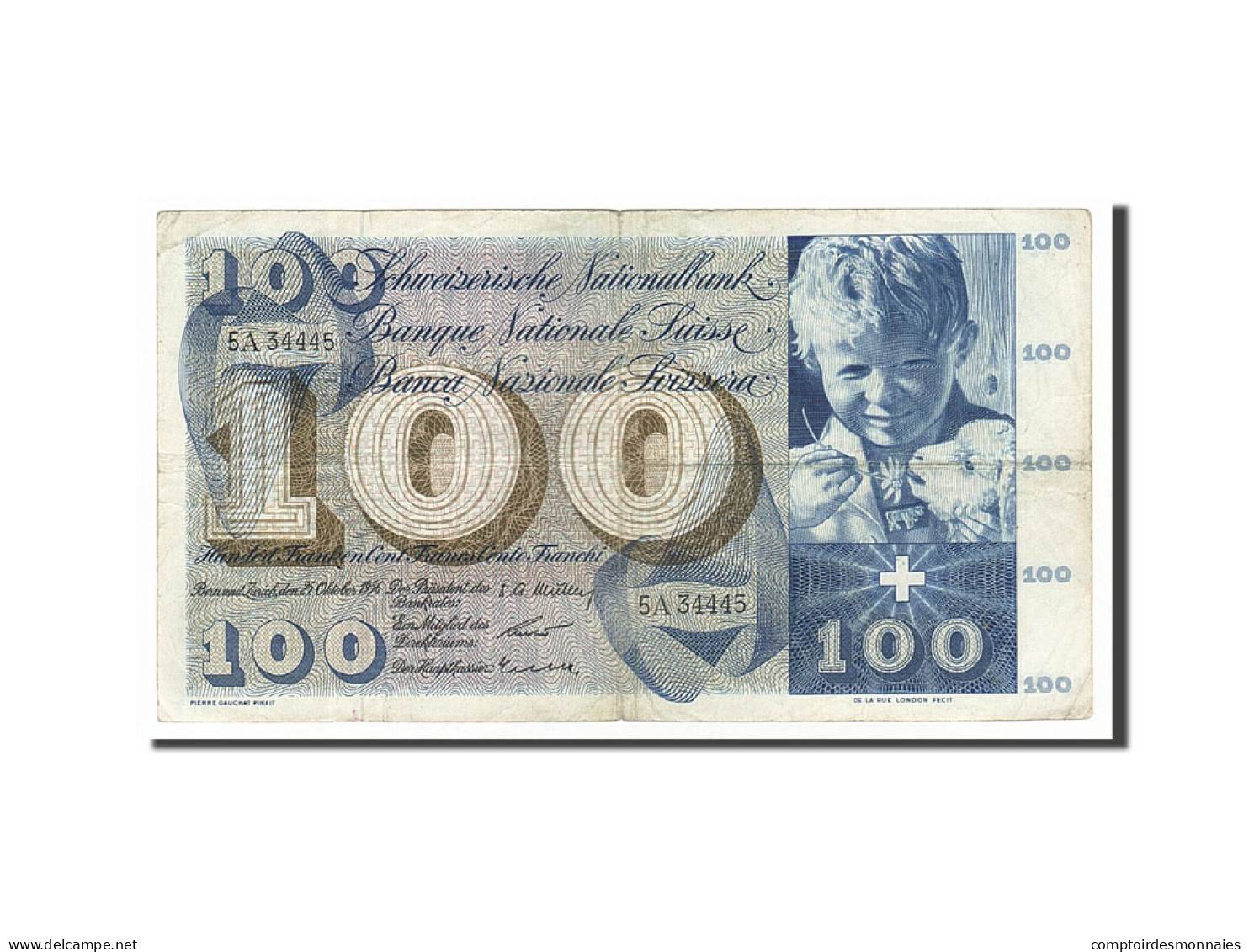 Billet, Suisse, 100 Franken, 1956, 1956-10-25, TB+ - Suisse