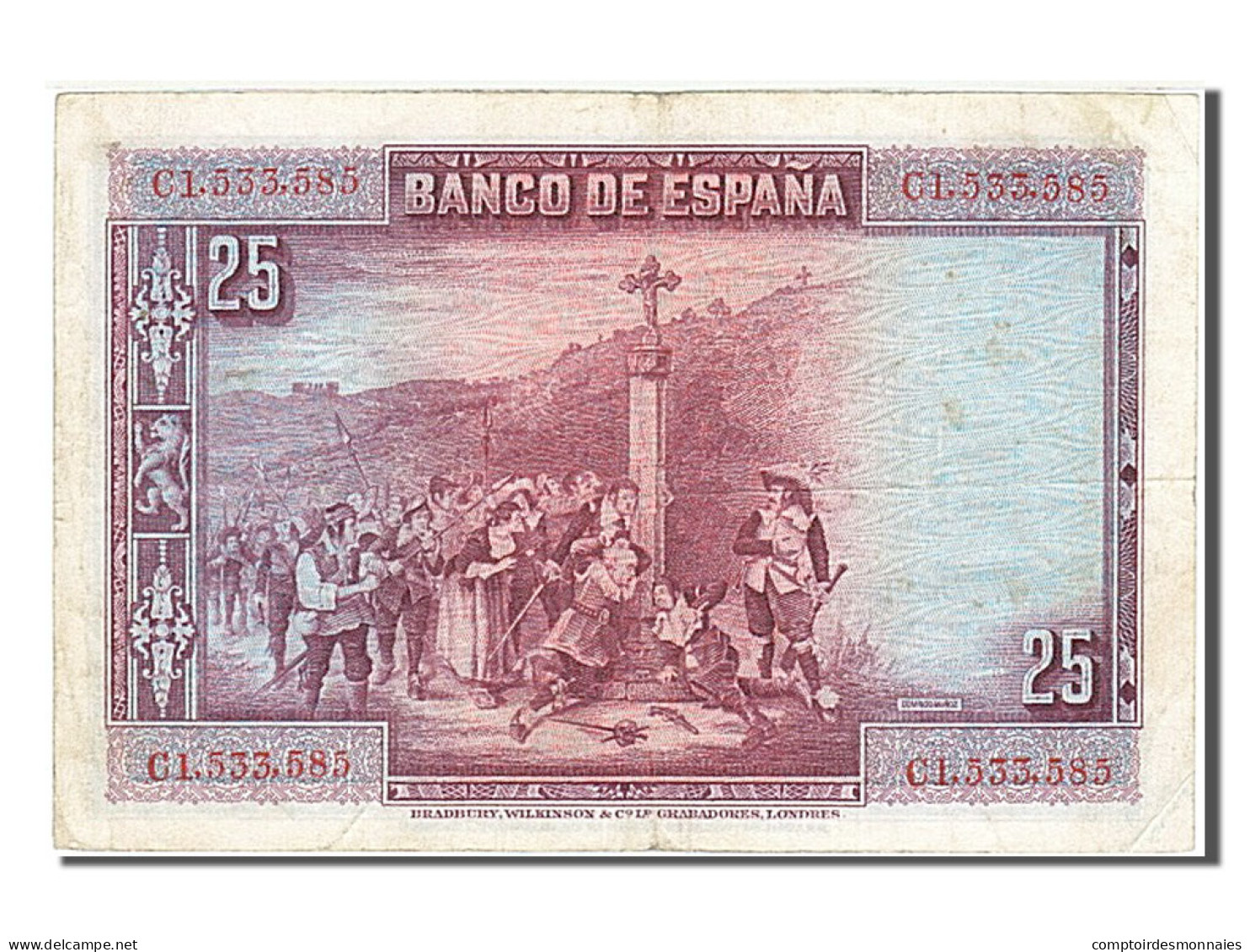 Billet, Espagne, 25 Pesetas, 1928, 1928-08-15, TTB - 1-2-5-25 Pesetas