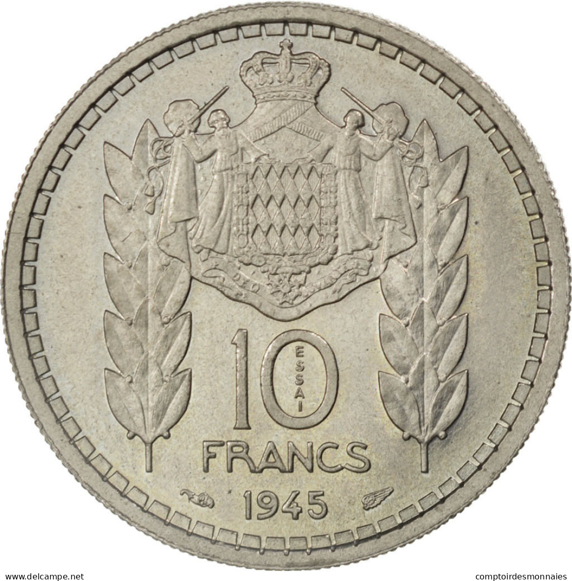 Monnaie, Monaco, 10 Francs, 1945, SUP, Copper-nickel, KM:E18, Gadoury:136 - 1922-1949 Louis II