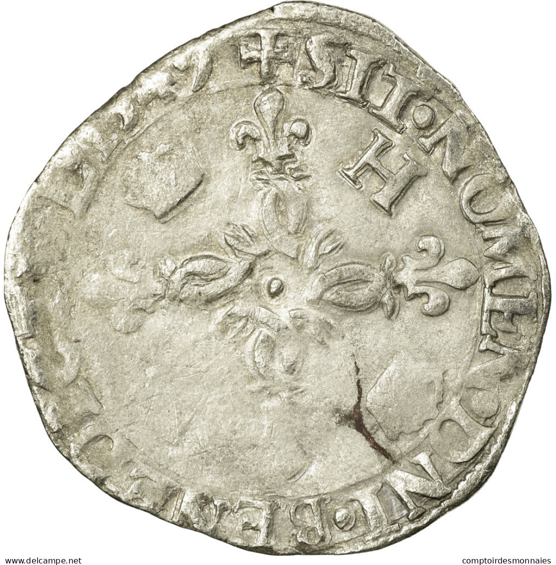 Monnaie, France, Douzain Aux Croissants, 1549, Bayonne, TB+, Billon - 1547-1559 Henry II