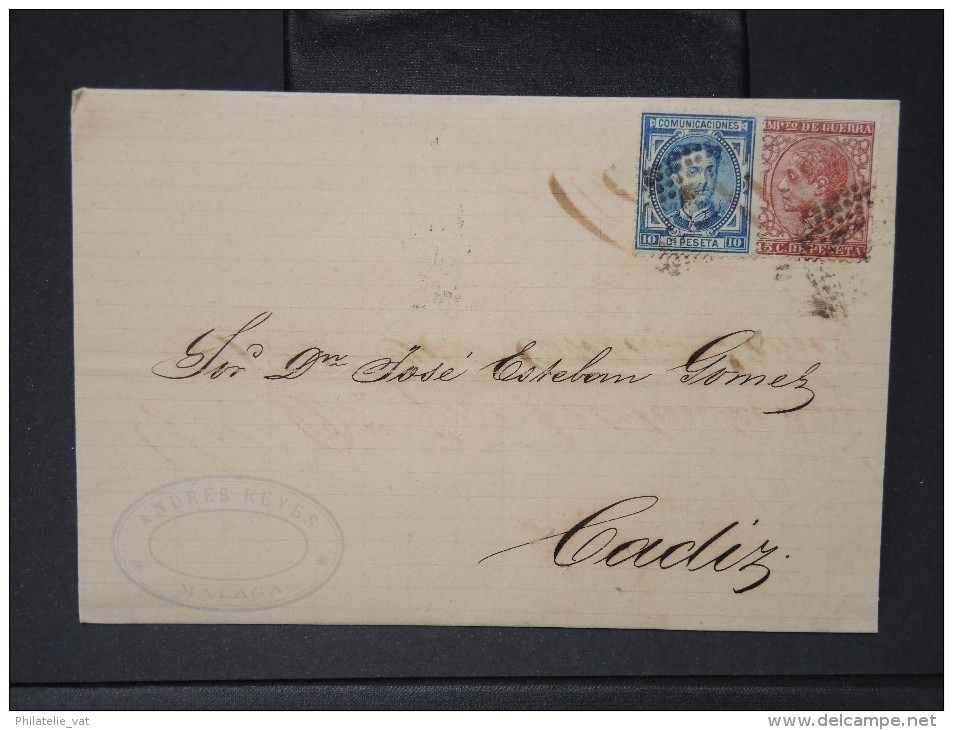 ESPAGNE - Lettre 1874 Avec Timbre - Impôts De Guerre - Détaillons Collection - A Voir - Lot N° 6165 - Briefe U. Dokumente