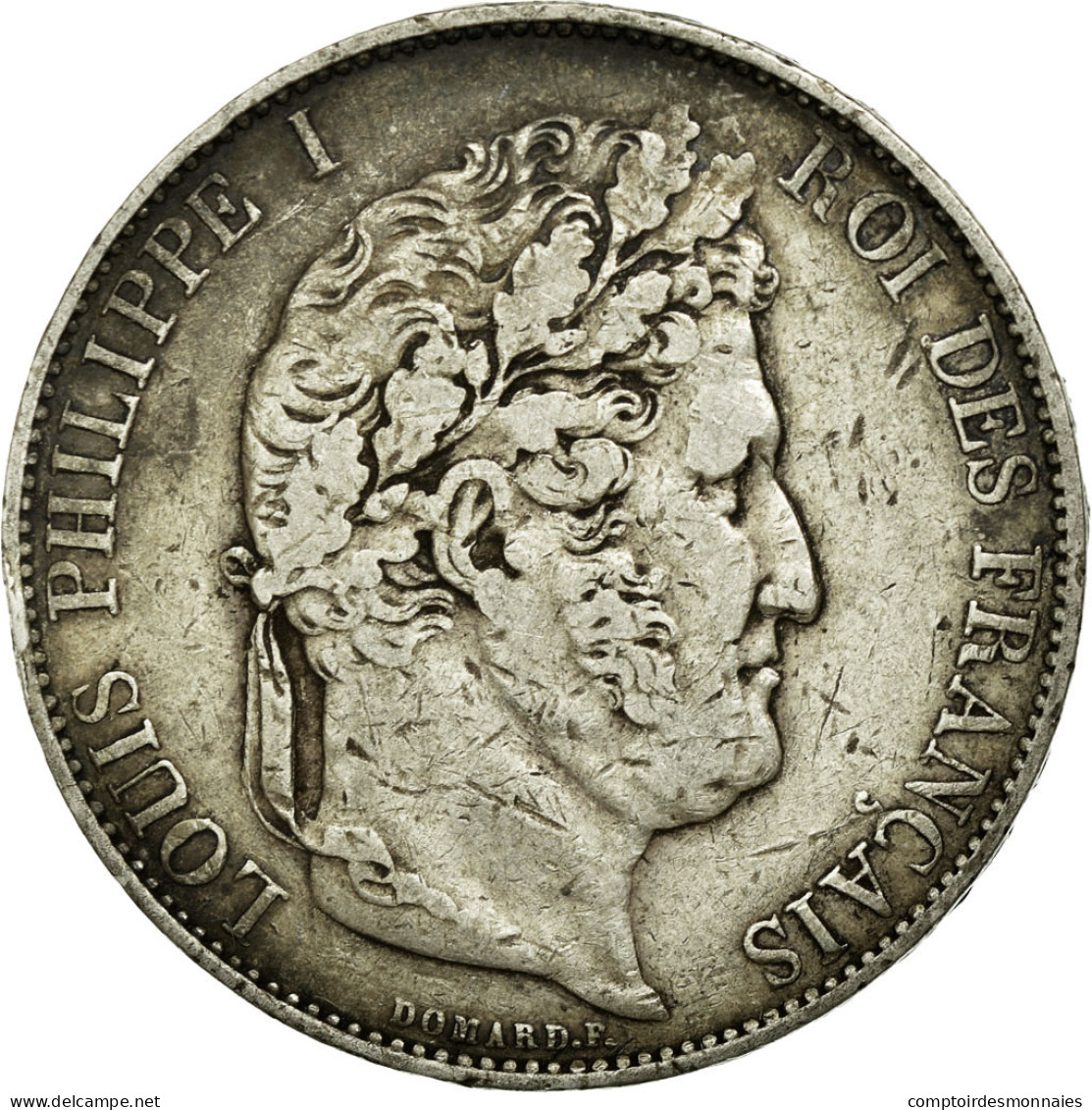 Monnaie, France, Louis-Philippe, 5 Francs, 1845, Bordeaux, TB, Argent, KM:749.7 - J. 5 Francs