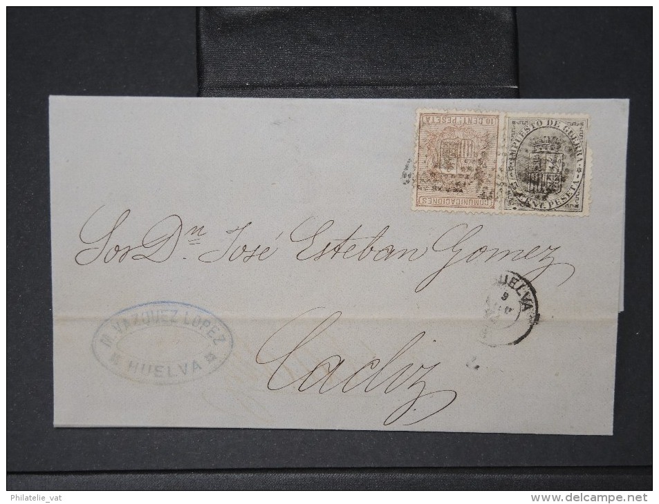 ESPAGNE - Lettre 1874 Avec Timbre - Impôts De Guerre - Détaillons Collection - A Voir - Lot N° 6166 - Covers & Documents