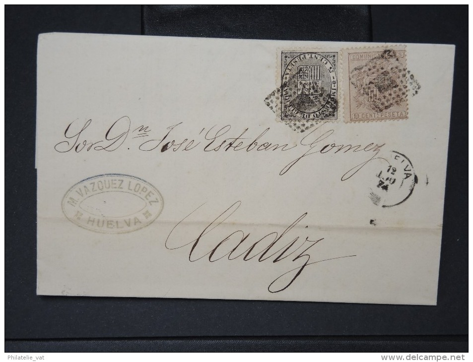 ESPAGNE - Lettre 1874 Avec Timbre - Impôts De Guerre - Détaillons Collection - A Voir - Lot N° 6167 - Covers & Documents