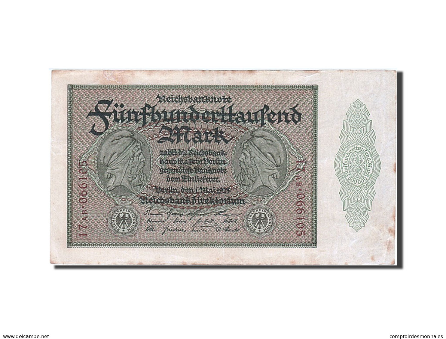 Billet, Allemagne, 500,000 Mark, 1923, 1923-05-01, TTB - 5 Miljoen Mark