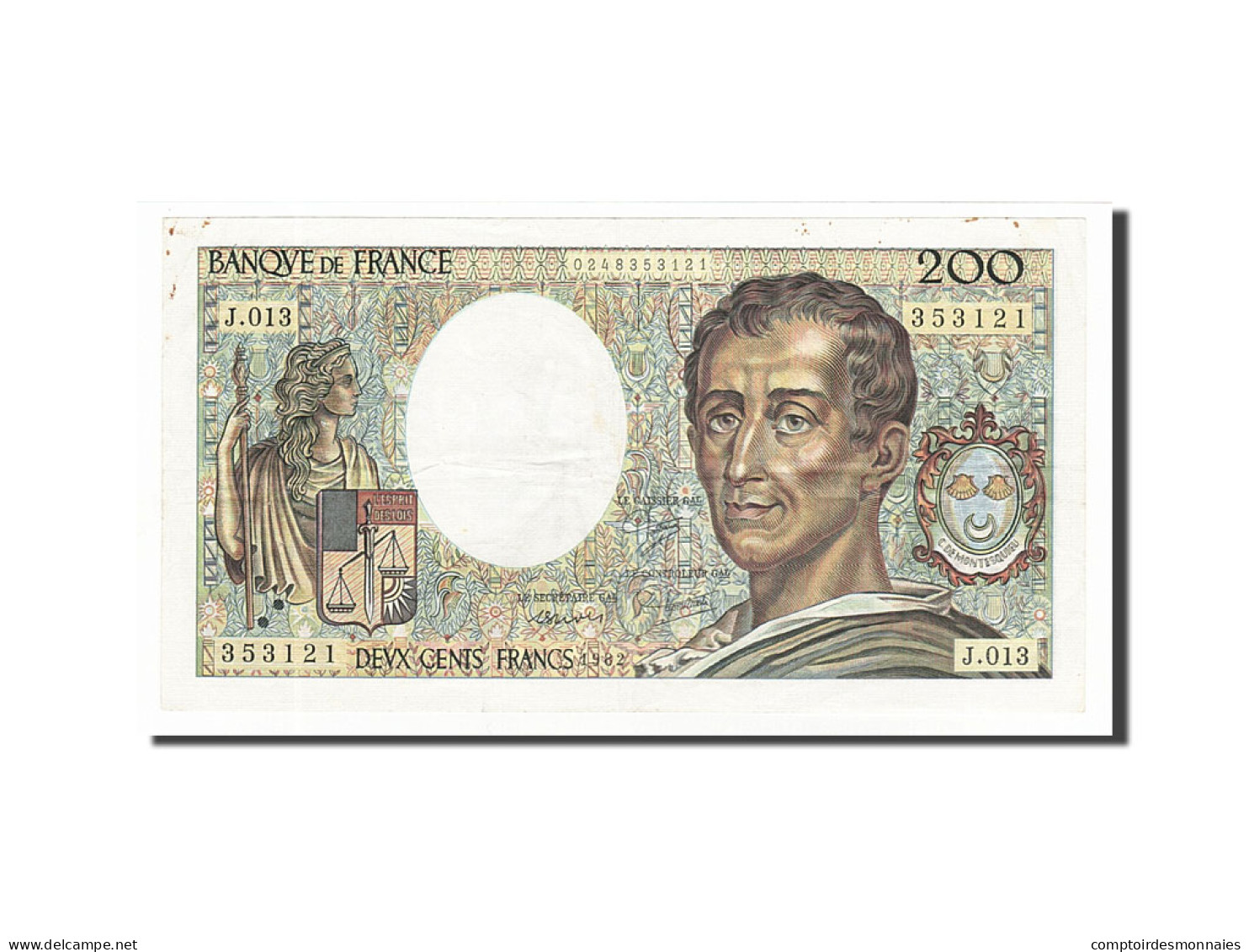 Billet, France, 200 Francs, 200 F 1981-1994 ''Montesquieu'', 1982, TTB - 200 F 1981-1994 ''Montesquieu''