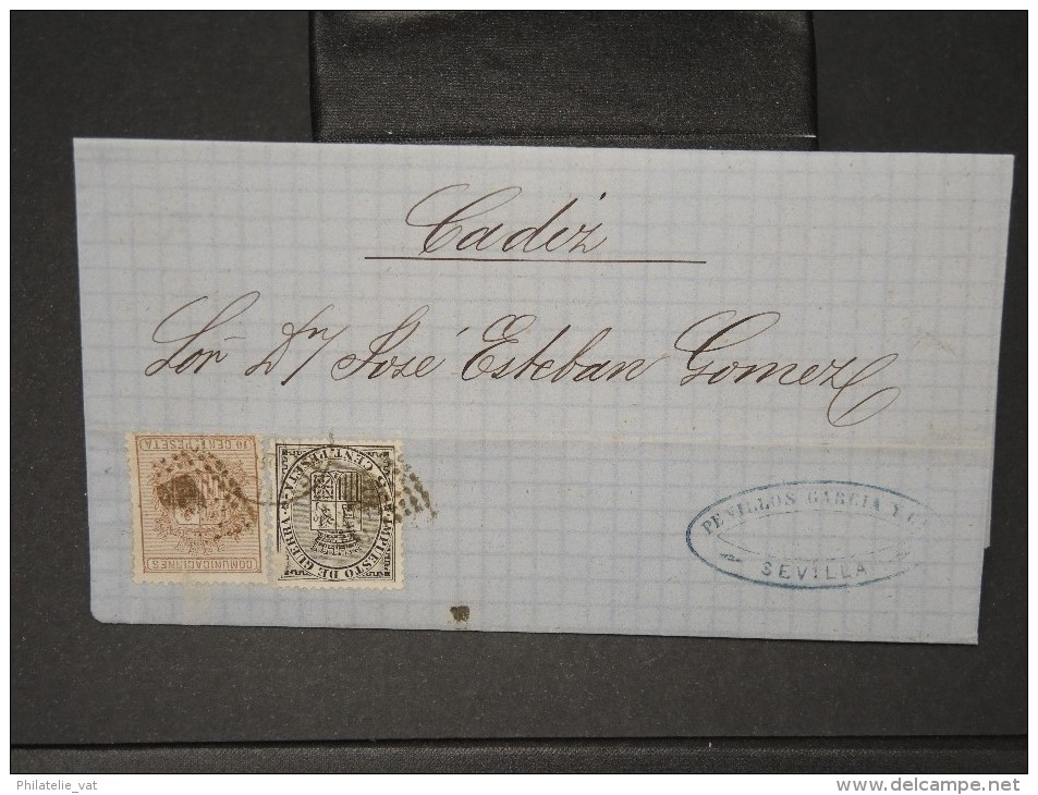 ESPAGNE - Lettre 1874 Avec Timbre - Impôts De Guerre - Détaillons Collection - A Voir - Lot N° 6173 - Cartas & Documentos
