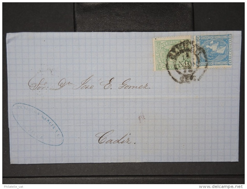 ESPAGNE - Lettre 1874 Avec Timbre - Impôts De Guerre - Détaillons Collection - A Voir - Lot N° 6178 - Cartas & Documentos