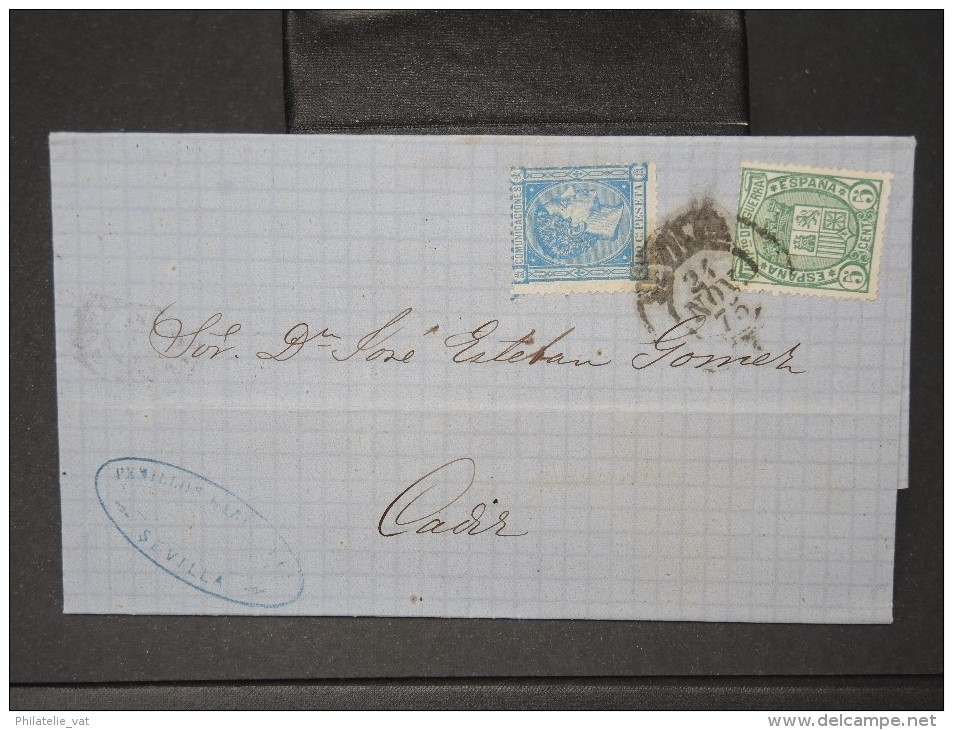 ESPAGNE - Lettre 1874 Avec Timbre - Impôts De Guerre - Détaillons Collection - A Voir - Lot N° 6180 - Cartas & Documentos