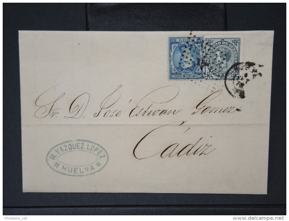 ESPAGNE - Lettre 1874 Avec Timbre - Impôts De Guerre - Détaillons Collection - A Voir - Lot N° 6181 - Cartas & Documentos