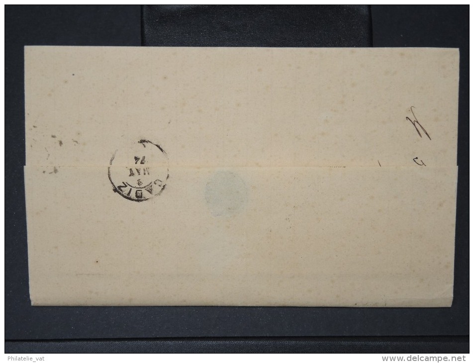 ESPAGNE - Lettre 1874 Avec Timbre - Impôts De Guerre - Détaillons Collection - A Voir - Lot N° 6186 - Briefe U. Dokumente