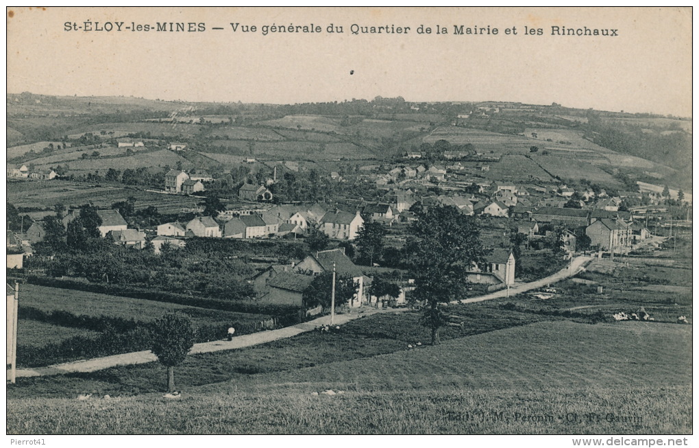 SAINT ELOY LES MINES - Vue Générale Du Quartier De La Mairie Et Les Rinchaux - Saint Eloy Les Mines