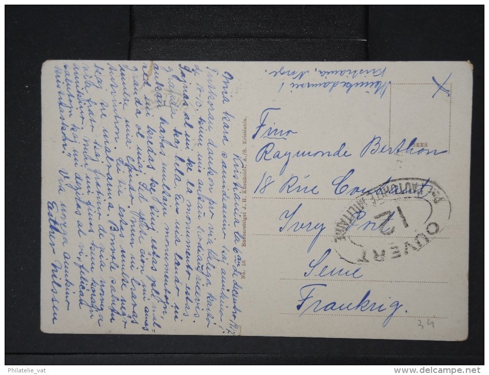 NORVEGE- CENSUE Militaire Sur Carte Postale De Christiana Pour La France 1917  A  VOIR P4512 - Cartas & Documentos