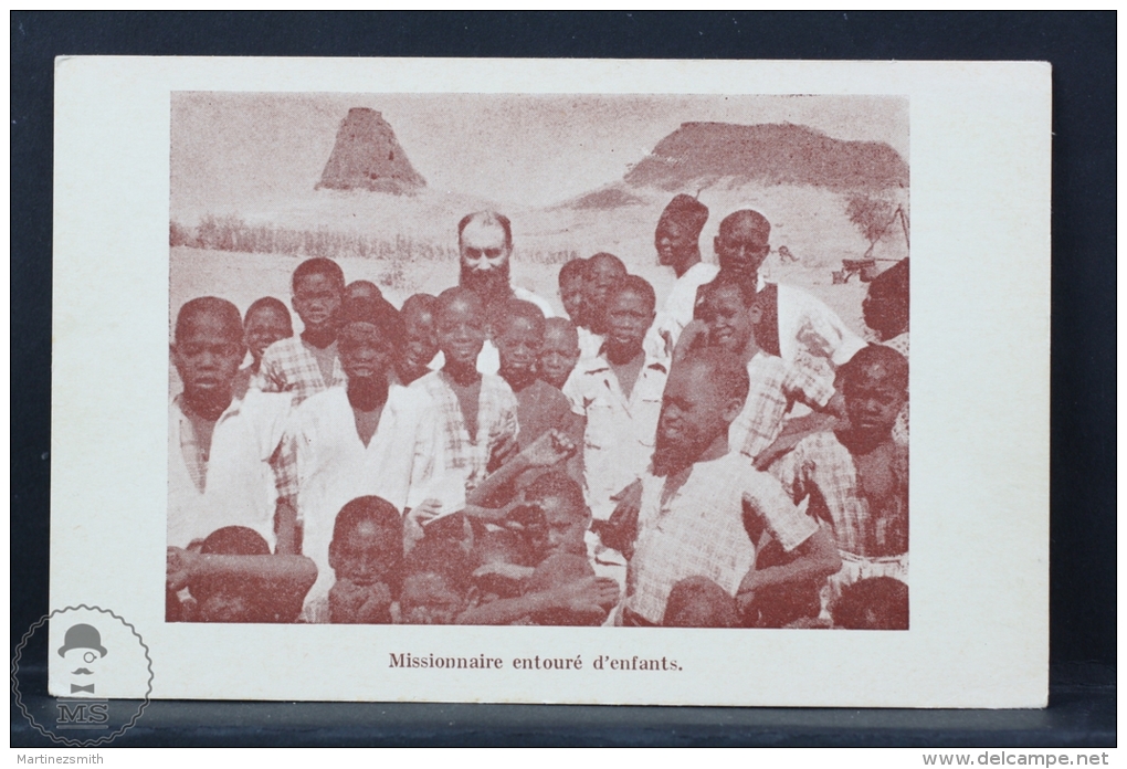 Old Africa Postcard - Algeria - Niger - Missionnaire Entouré D´Enfants - Níger