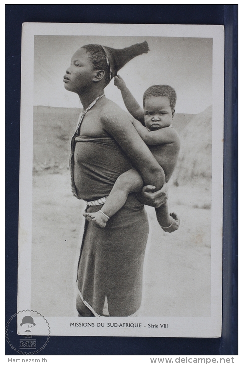 Old Africa Postcard - Missions Du Sud Afrique - Serie VIII - Mother Carrying Her Baby - Sin Clasificación