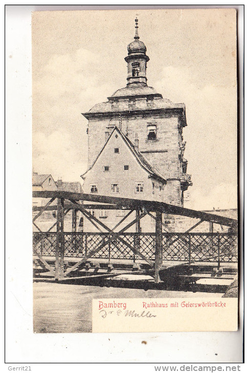 8600 BAMBERG, Rathaus Mit Geierswörtbrücke, 1903 - Bamberg